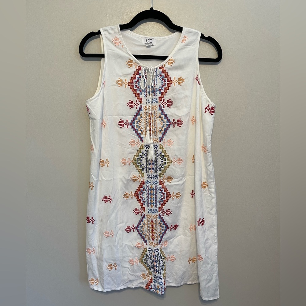 Chic Connections Embroidered Tank Top Dress